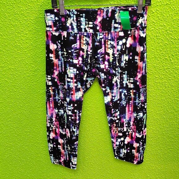 Calvin Klein Black and Pink Leggings Athletic Stretch - Picture 1 of 2